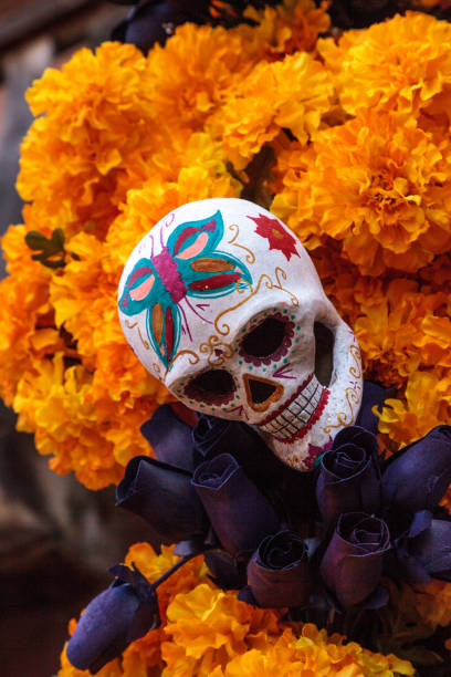 istock Flower and skeleton alter at Dia de los Muertos 868761672