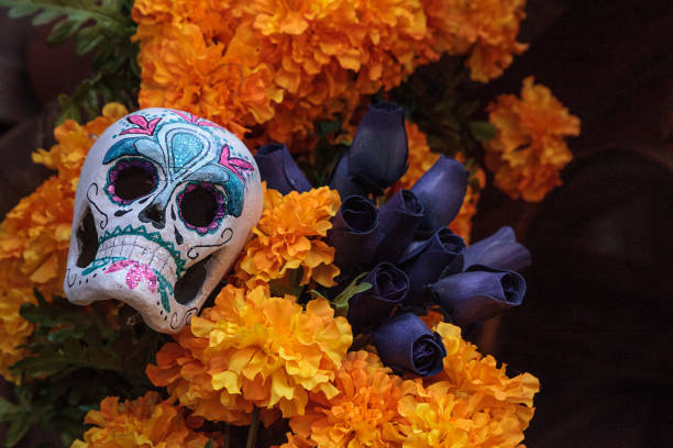 istock Flower and skeleton alter at Dia de los Muertos 868761782