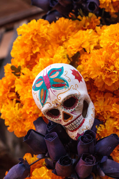 istock Flower and skeleton alter at Dia de los Muertos 868761852