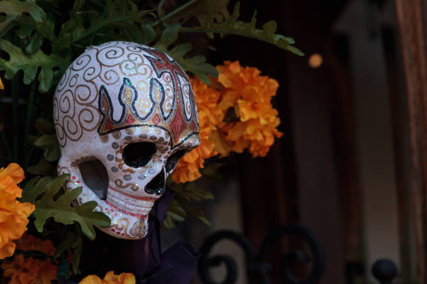 istock Flower and skeleton alter at Dia de los Muertos 868761882
