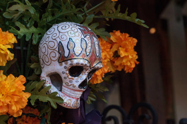 istock Flower and skeleton alter at Dia de los Muertos 868762102