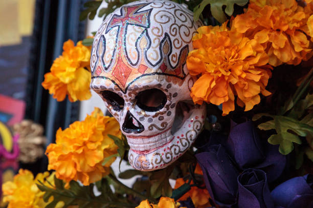 istock Flower and skeleton alter at Dia de los Muertos 868762192