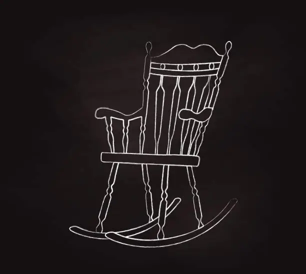 Vector illustration of Rocking Chair Chalk