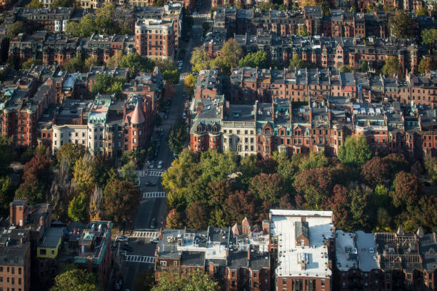 ボストン タウンハウス - boston back bay residential district house ストックフォトと画像