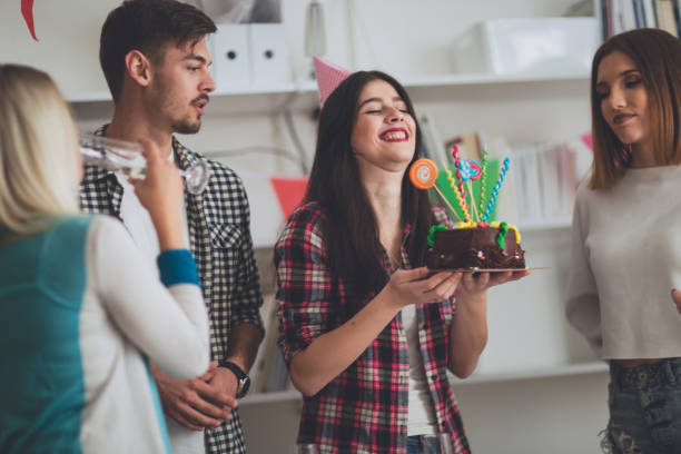 istock Party for birthday with cake 868776550
