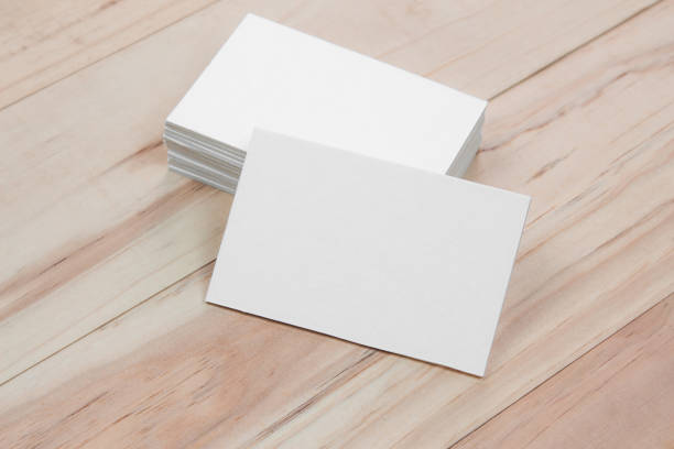 istock White business card on wooden table 868779046