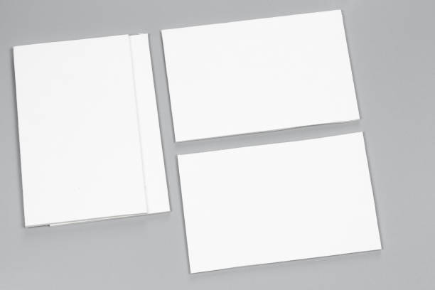 istock Blank portrait A4. brochure magazine isolated on gray, changeable background / white paper isolated on gray. Mock-up of blank white paper for display your product montage or artwork. 868782228