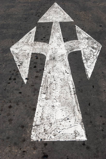 istock Traffic sign Arrows on the pavement 868788490