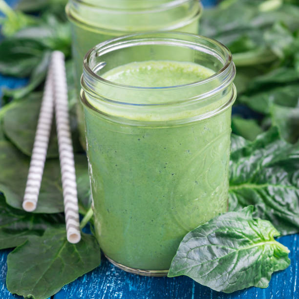 istock Detox green smoothie with spinach, square 868788570