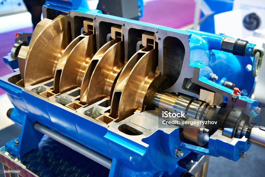 Multistage Centrifugal Pump In Cross Section Stock Photo - Download Image  Now - Water Pump, Centrifuge, Crude Oil - iStock