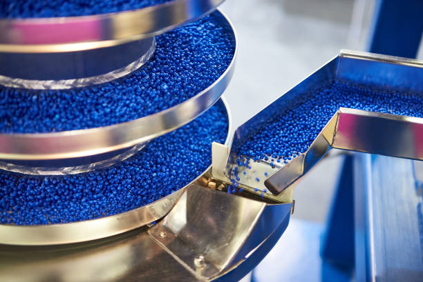 Equipment for working with small plastic granules for chemical industry