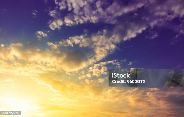 Sky And Clouds Stock Photo - Download Image Now - Amber Light, Sky, Atmosphere