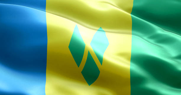 The flag of St Vincent and the Grenadines The flag of St Vincent and the Grenadines flag of saint vincent and the grenadines stock pictures, royalty-free photos & images