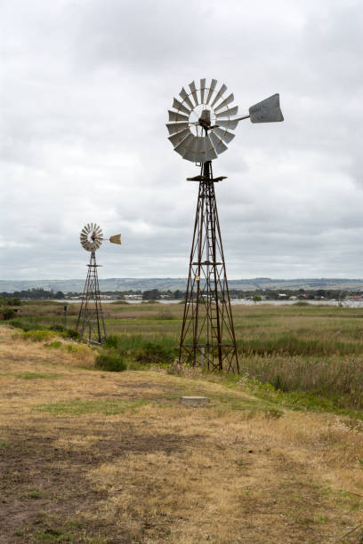 istock Metal Windmills, Hindmarsh Island, South Australia 868796698
