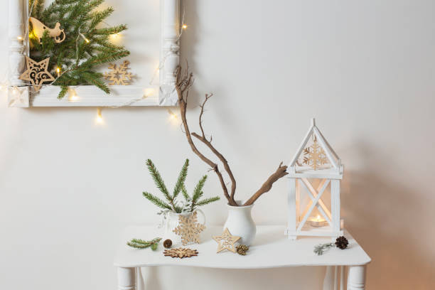 istock Christmas decoration on background  white wall 868803390