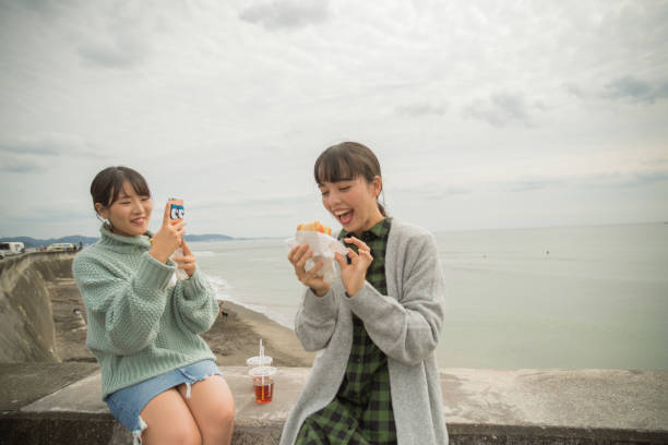 istock They take a sandwich lunch at the beachfront parking lot. . 868808422