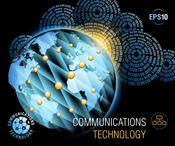 Vector illustration of Global communications.