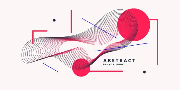 Vector illustration of Abstract background with dynamic linear waves. Vector illustration in flat style