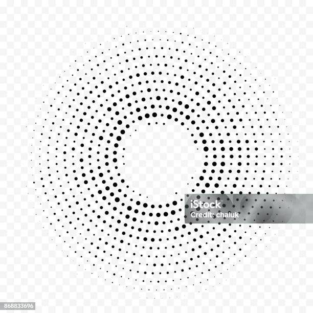 Circle Dot Halftone Circular Pattern Vector White Minimal Gradient Texture Background Stock Illustration - Download Image Now