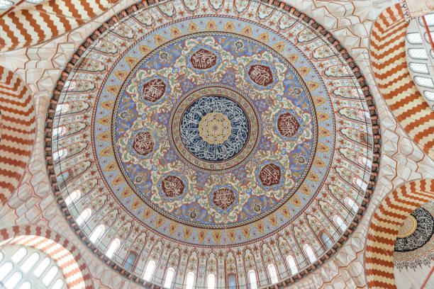 istock Religious decoration inside famous ottoman historical selimiye mosque built by architect Sinan in edirne turkey 868837352