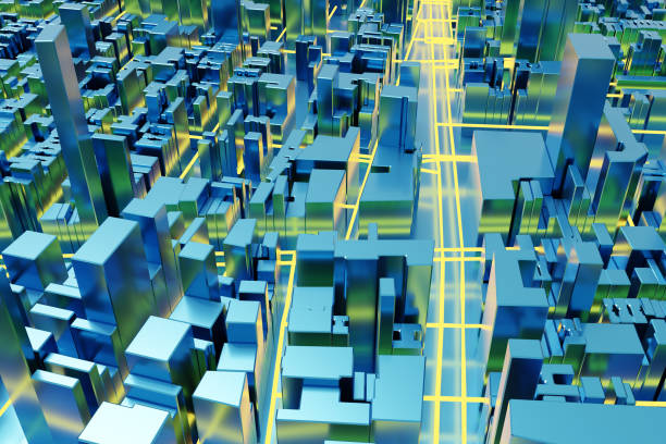 istock Techno mega city; urban and futuristic technology concepts, original 3d rendering 868837536
