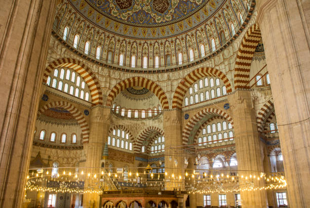 istock Religious decoration inside famous ottoman historical selimiye mosque built by architect Sinan in edirne turkey 868837776