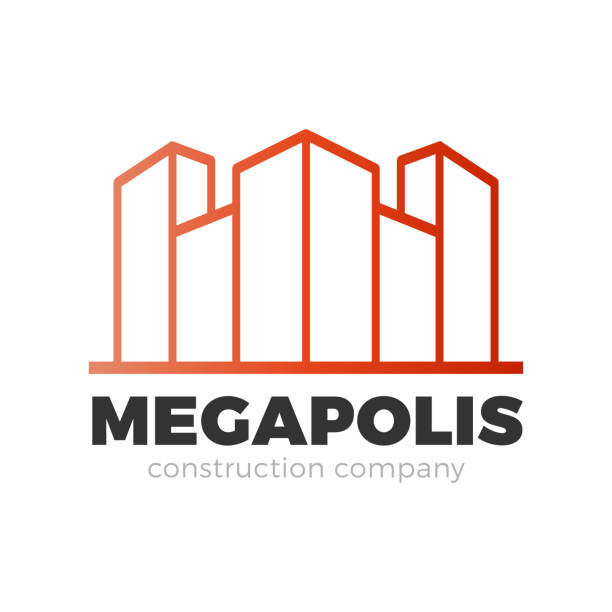 Real estate Real estate or building company vector template. Geometrical emblem in perspective, design concept of construction business. Illustration isolated on white. Symbol or icon for your designs. rental property management stock illustrations
