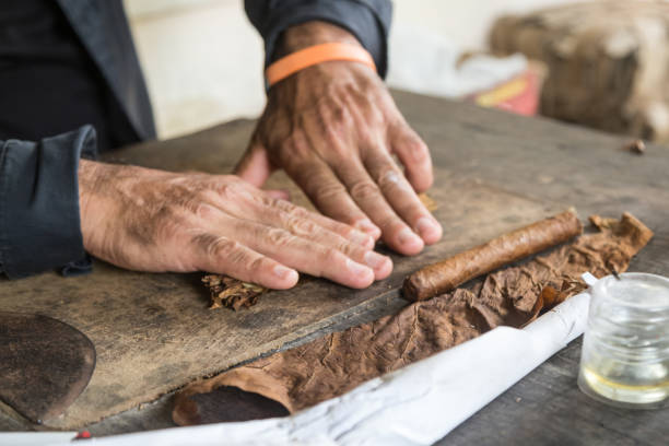 istock Cuban master showing how to hand roll a cigar 868841072