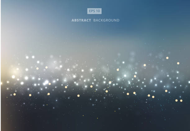 ilustrações de stock, clip art, desenhos animados e ícones de abstract gold and silver bokeh with sky background. - sparks sparkler abstract light