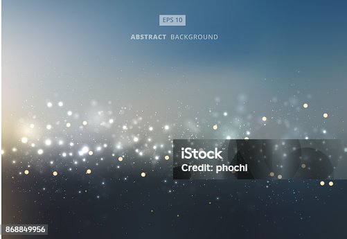 istock Abstract gold and silver bokeh with sky background. 868849956