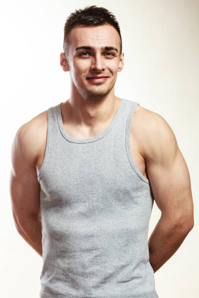 istock Handsome muscular sporty fit man portrait. 868852500