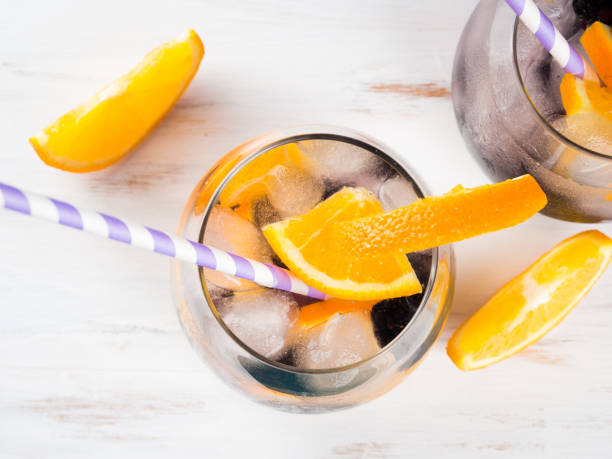 istock Drink with blackberries and orange, ice 868857154