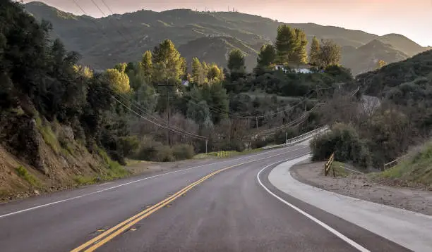 Photo of Famous Mulholland highway in Southern California at sunset