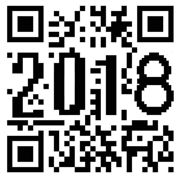 2018 written inside a qr code - capital letter flash imagens e fotografias de stock