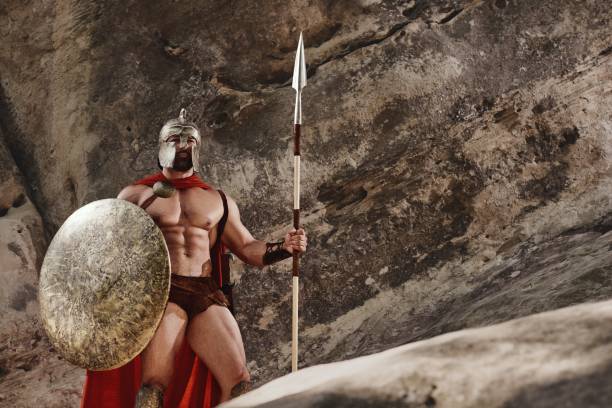 istock Sportive man in ancient warrior armor 868863818