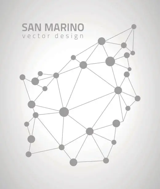 Vector illustration of San Marino vector contour grey map