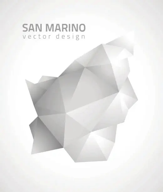 Vector illustration of San Marino grey vector map