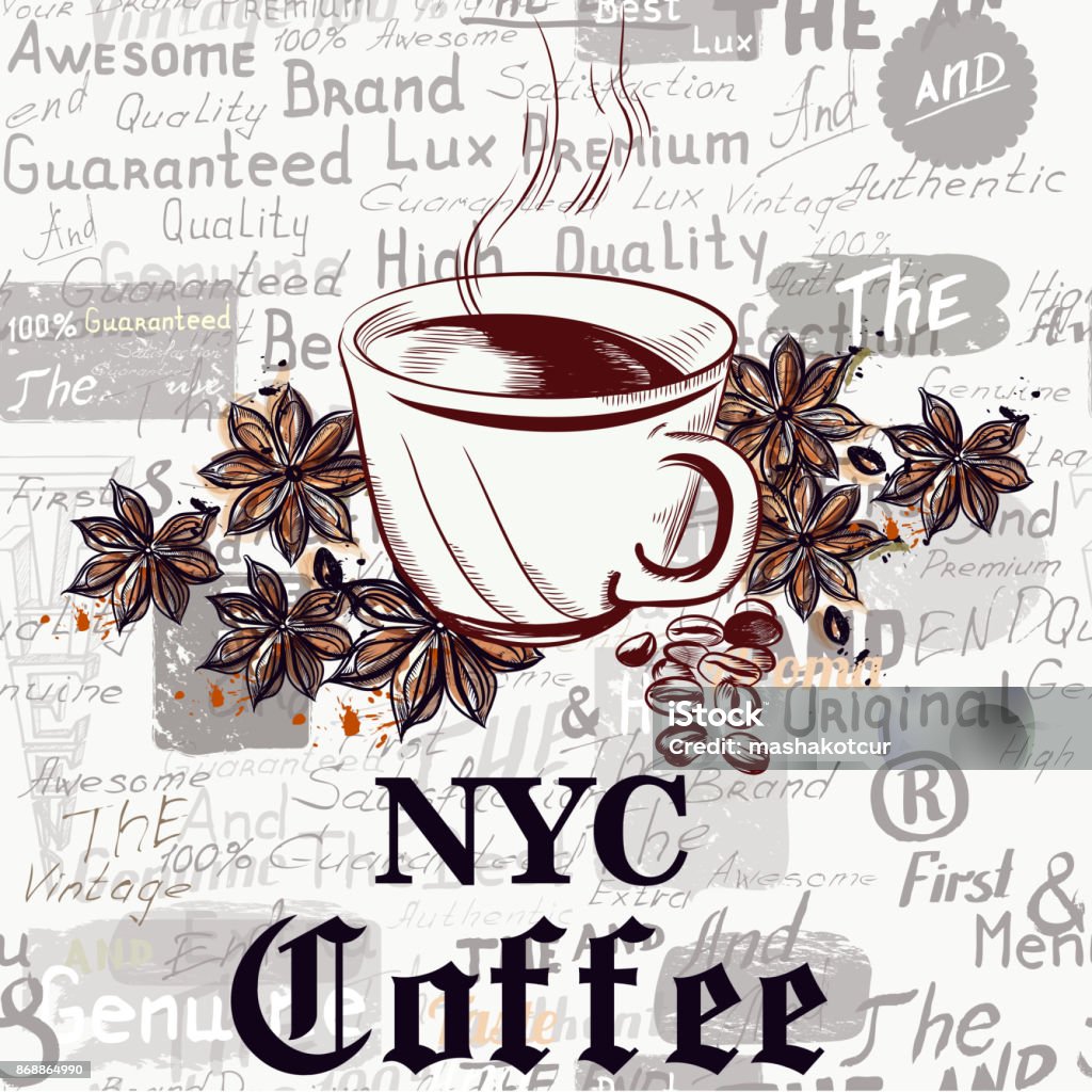 Nền Poster Vector Cà Phê Với Ly Cà Phê Khắc Ngũ Cốc Quán Cà Phê ...