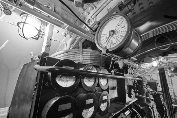 istock Second war world submarine interior. Military vessel. 868871338