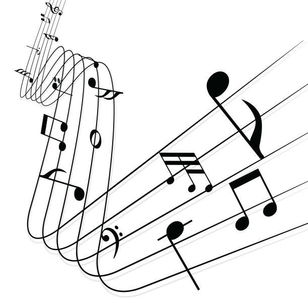 음악 주의 - musical note sheet music music opera stock illustrations