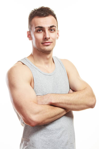 istock Handsome muscular sporty fit man isolated. 868872810