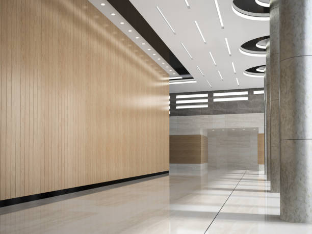 istock Interior of a lobby hotel reception 3D illustration 868888524