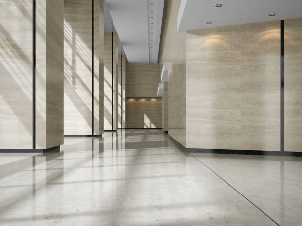 istock Interior of a lobby hotel reception 3D illustration 868888720
