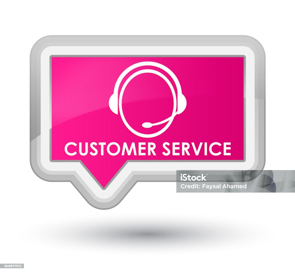 Customer Service Point Cutton Image Customer Service Prime Pink Banner Button Stock Illustration - Download ...