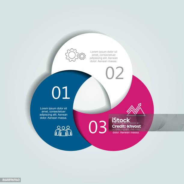 Vetores de Infográfico De Modelo Pode Ser Usada Para Layout De Fluxo De Trabalho Diagrama Opções De Etapa De Negócios Banner Design De Web e mais imagens de Três Objetos