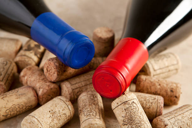 istock Red wine bottles and Wine plugs. 868900306