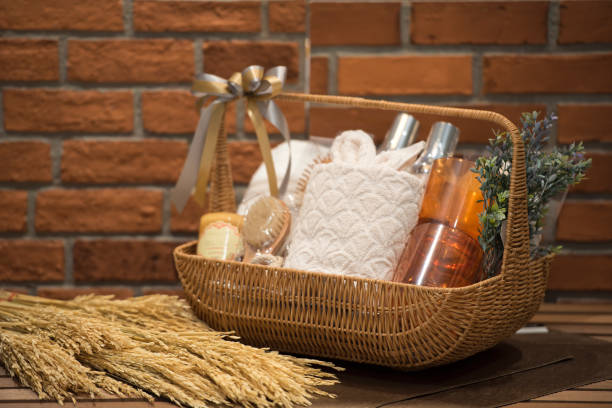 istock Soft focus and background blurred Gift Baskets, Gift set .Holiday and Christmas and New year present Concept 868905190