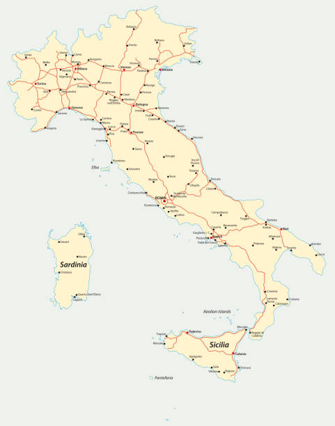 административная и политическая карта италии - emiliano martinez stock illustrations