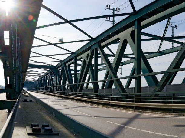 istock Steel road bridge with lane 868911508