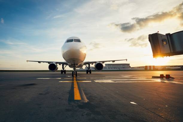 istock Airport at the amazing sunset 868912270
